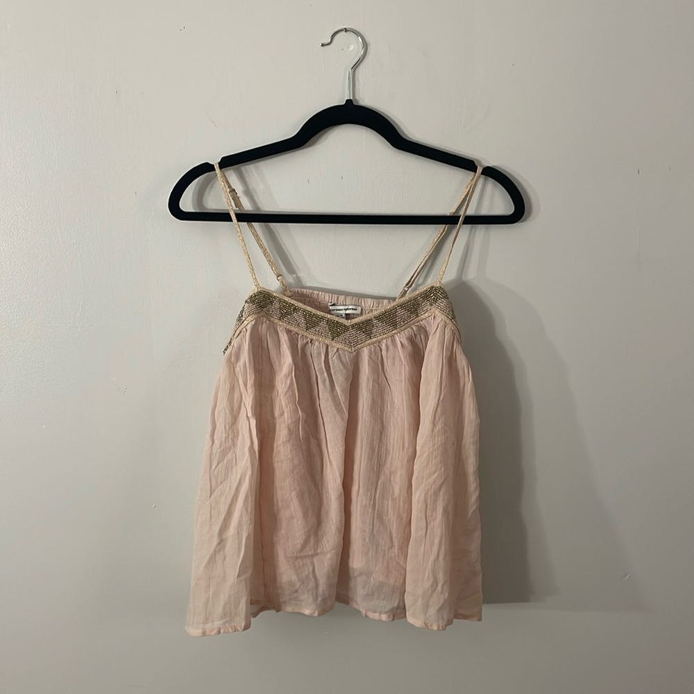 NWT American Eagle Beaded Embellished Light Pink Tank Top